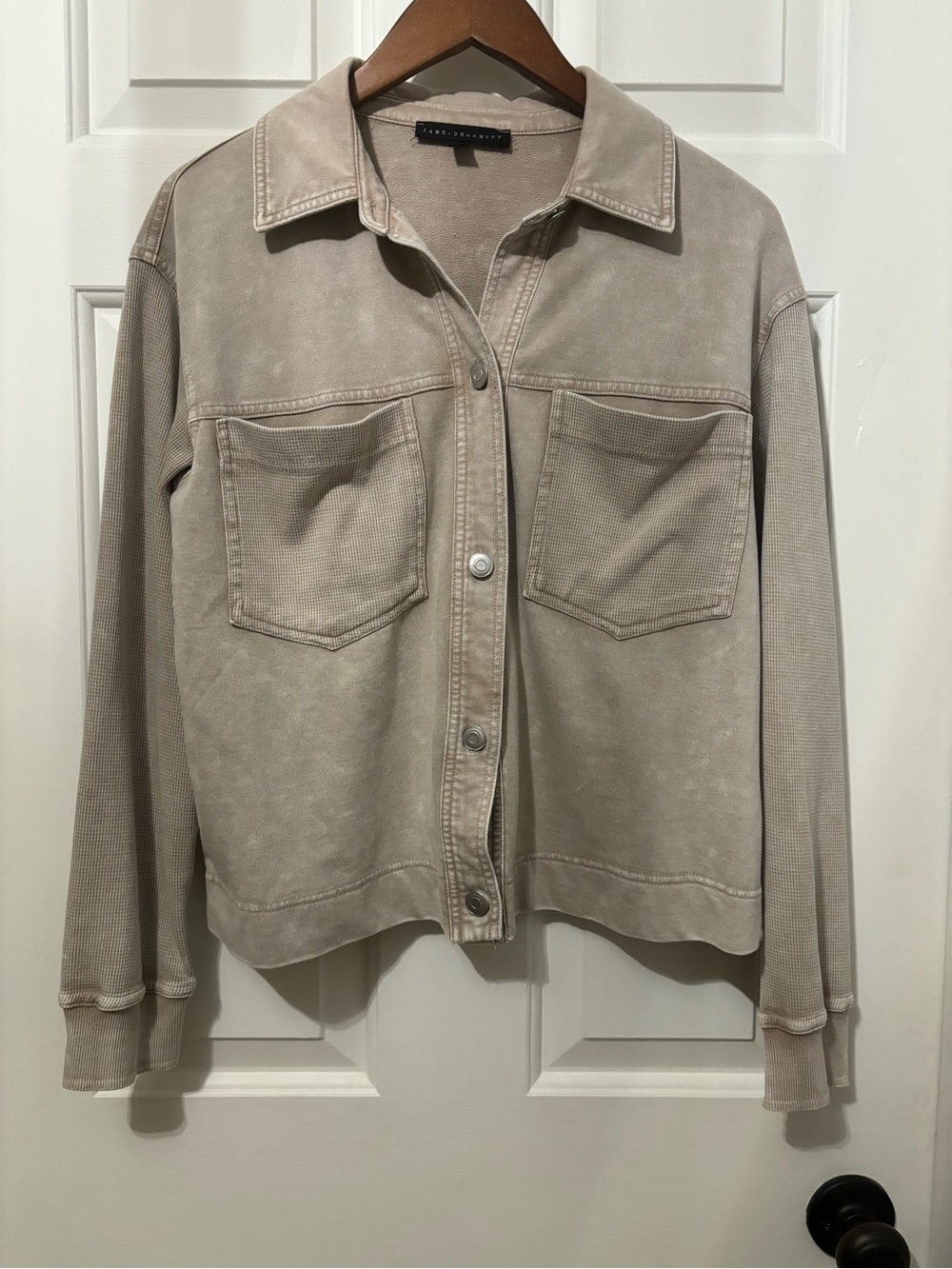 rag & bone neutral beige button-front jean jacket